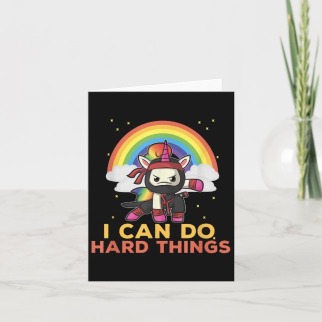 Carte Je peux faire des choses difficiles Rainbow Ninja  (Devant)