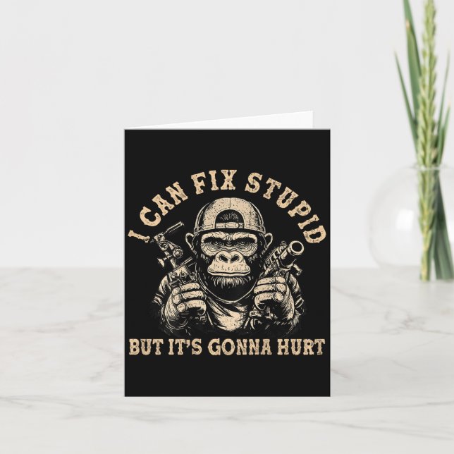Carte Je peux réparer Stud mais ça va faire mal Singe Dr (Devant)