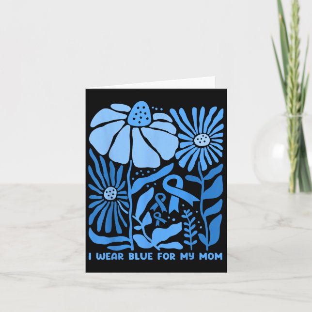 Carte Je Porte Du Bleu Pour Ma Mère Sensibilisation Au D (Devant)