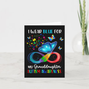 Carte Je Porte Du Bleu Pour Ma Petite-Fille Autisme Gran