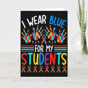 Carte Je Porte Du Bleu Pour Mes Étudiants Sensibilisatio