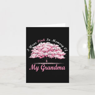 Carte Je Porte Du Rose En Mémoire De Ma Grand-Mère Cance
