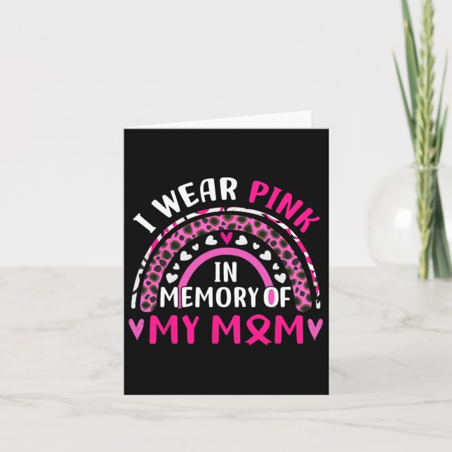 Carte Je porte du rose en mémoire de ma mère sensibilisa (Devant)