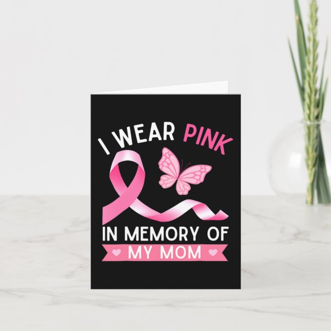 Carte Je porte du rose en mémoire de ma mère sensibilisa (Devant)