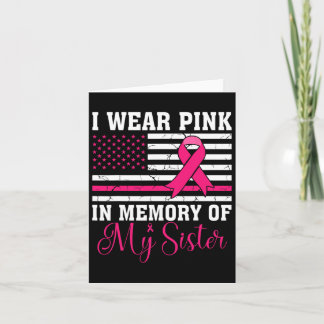 Carte Je Porte Du Rose En Mémoire De Ma Soeur Drapeau Us