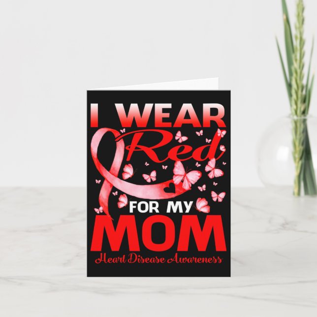 Carte Je Porte Du Rouge Pour Ma Mère Sensibilisation Aux (Devant)