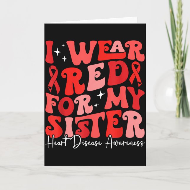 Carte Je Porte Du Rouge Pour Ma Soeur Retro Chd Sensibil (Devant)
