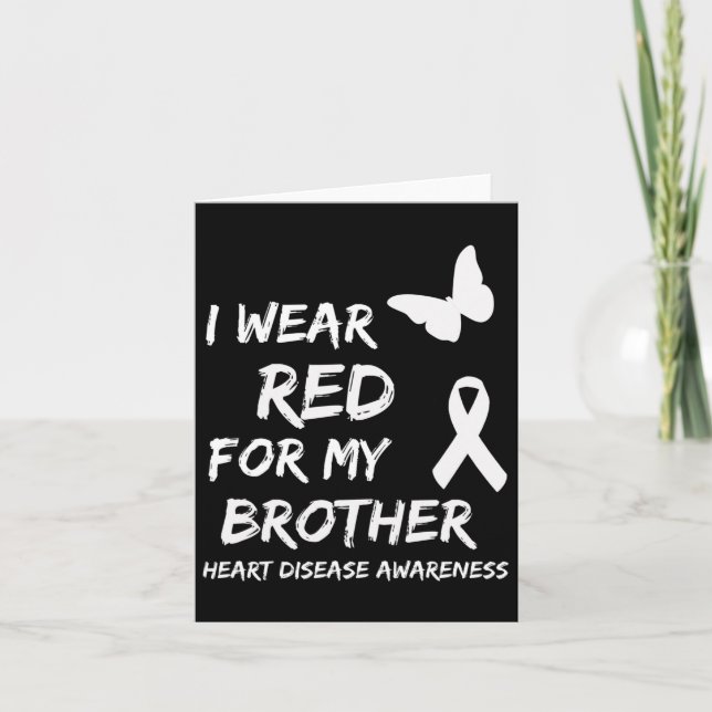 Carte Je Porte Du Rouge Pour Mon Frère Ribbon Maladie Ca (Devant)