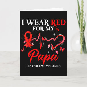 Carte Je porte du rouge pour mon papa Ruban de sensibili