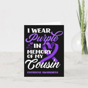 Carte Je porte du violet en mémoire de ma cousine sensib