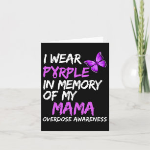 Carte Je porte du violet en mémoire de ma maman sensibil
