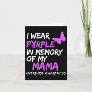 Carte Je porte du violet en mémoire de ma maman sensibil