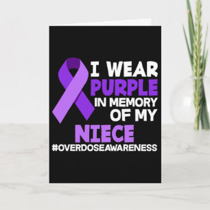 Carte Je porte du violet en mémoire de ma nièce sensibil