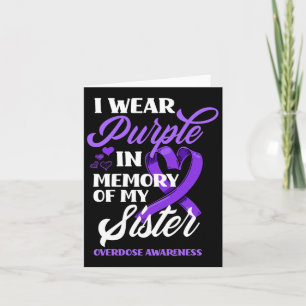 Carte Je porte du violet en mémoire de ma sœur sensibili