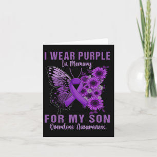 Carte Je porte du violet en mémoire de mon fils pour la