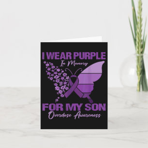 Carte Je porte du violet en mémoire de mon fils pour la