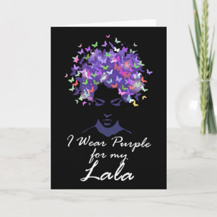 Carte Je porte du violet pour ma maman Lala soutien Heim