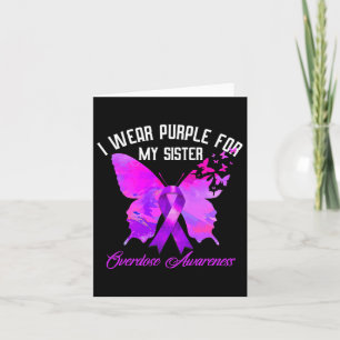 Carte Je porte du violet pour ma sœur sensibilisation au