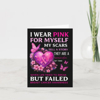 Carte Je Porte Le Rose Pour Moi Mes cicatrices Cancer Du