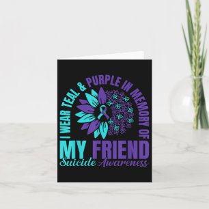 Carte Je porte le sarcelle violet en mémoire du suicide 