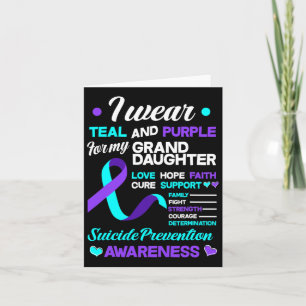 Carte Je Porte Le Suicide Turquoise Et Violet Pour Ma Gr
