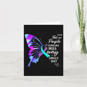 Carte Je Porte le Turquoise Violet pour la Prévention du