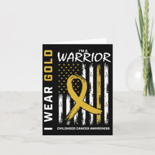 Carte Je porte l'or guerrier enfant cancer de sensibilis