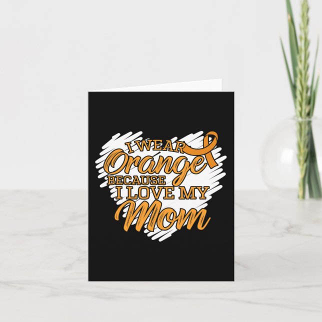 Carte Je porte l'orange parce que j'aime ma mère pour la (Devant)