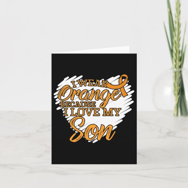 Carte Je Porte Orange Parce Que J'Aime Mon Fils Pour La  (Devant)