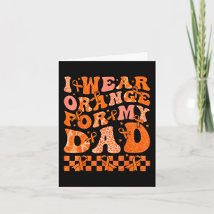 Carte Je porte orange pour mon papa leucémie cancer oran
