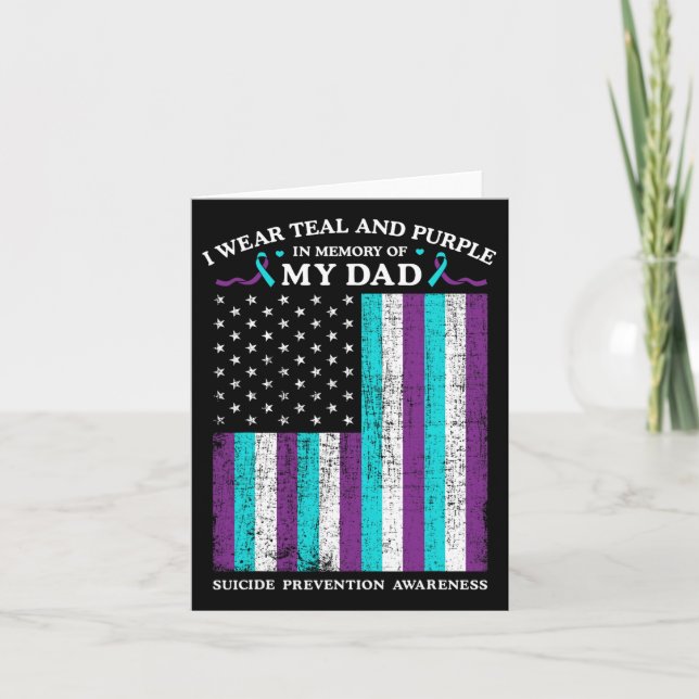 Carte Je Porte Turquoise Et Violet En Mémoire Du Suicide (Devant)