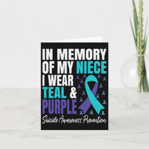 Carte Je Porte Turquoise Et Violet Pour Ma Nièce Suicide