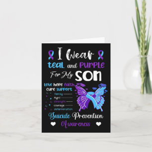 Carte Je Porte Turquoise Et Violet Pour Mon Fils Suicide