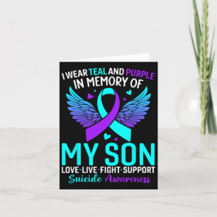 Carte Je Porte Turquoise Et Violet Pour Mon Fils Suicide