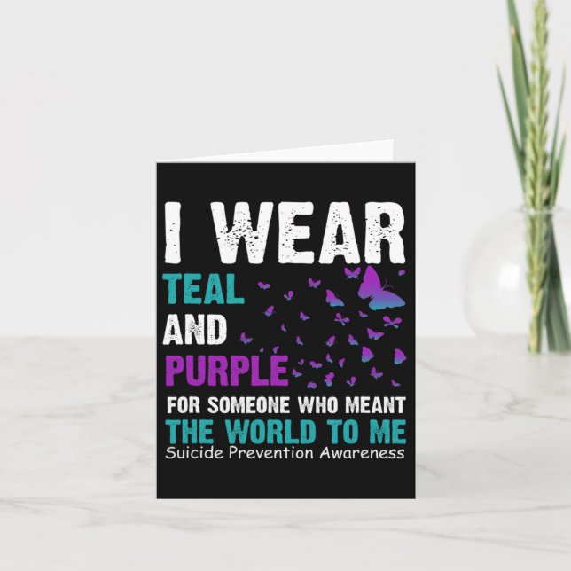 Carte Je Porte Turquoise Et Violet Pour Quelqu'Un Qui Ve (Devant)