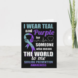 Carte Je Porte Turquoise Et Violet Pour Quelqu'Un Qui Ve