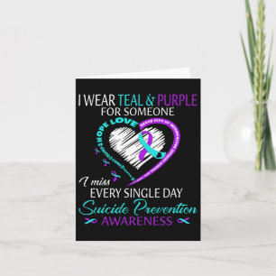 Carte Je Porte Turquoise Et Violet Pour Quelqu'Un Suicid