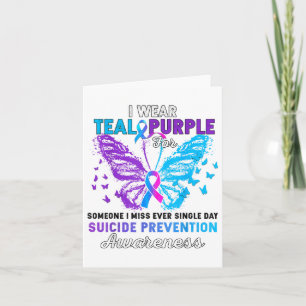Carte Je Porte Turquoise Purple Papillon Suicide Prévent