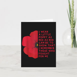 Carte Je porte un petit coquelicot rouge comme symbole p