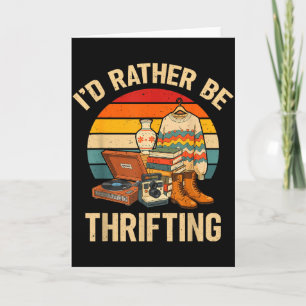 Carte Je préfère faire du shopping vintage pour femmes m