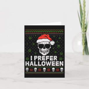 Carte Je Préfère Halloween Sweater de Noël Funny Ugly Xm