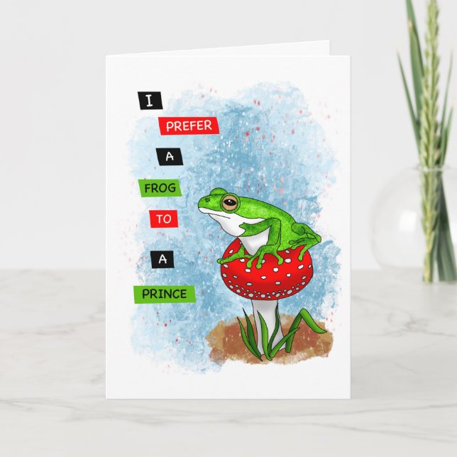 Carte Je préfère une grenouille à un prince | Artwork de (Devant)
