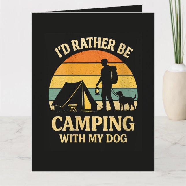 Carte Je préférerais camper avec mon chien (Devant)