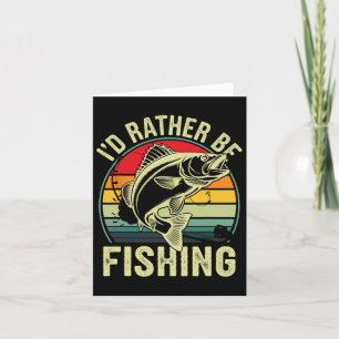 Carte Je préférerais être Pêche Retro Vintage Fisher