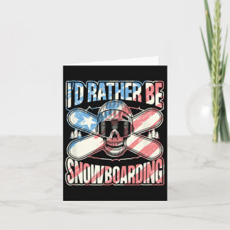 Carte Je Préférerais Être Snowboard Skull Snowboarder Pe