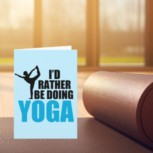 Carte Je préférerais faire du yoga Joyeux anniversaire y