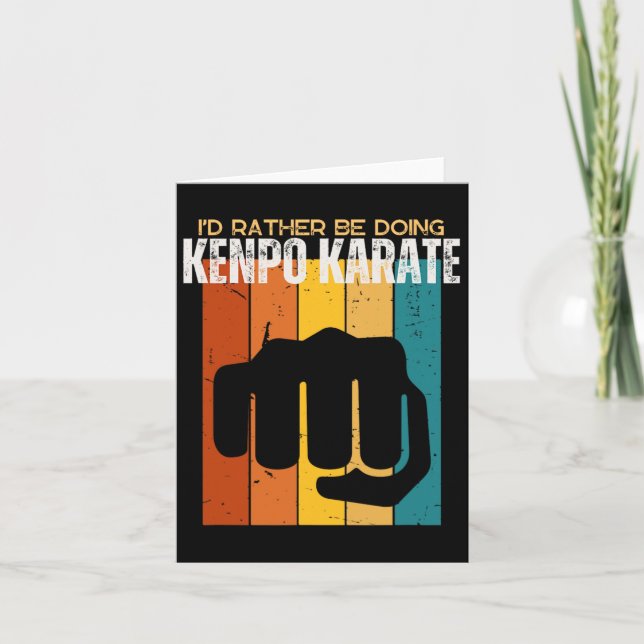 Carte Je Préférerais Faire Kenpo Karate Funny American K (Devant)
