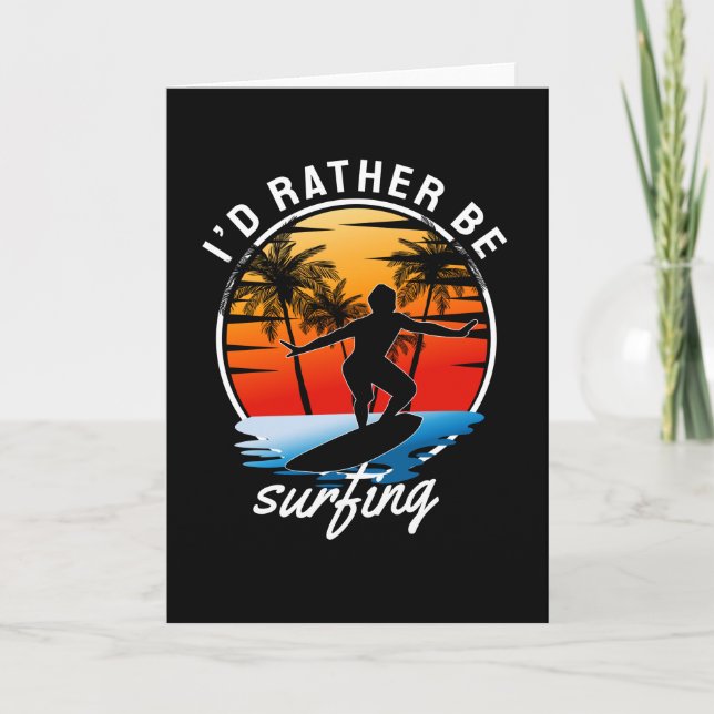 Carte Je Préférerais Surfer (Devant)