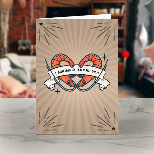 Carte Je Presse Vous Adorez Crevettes Tatouage Valentine