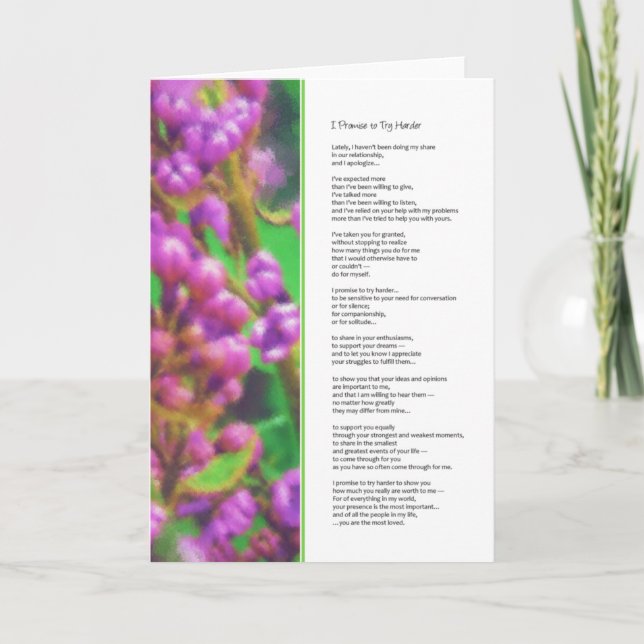 Carte Je promets d'essayer plus dur...Relations (Devant)